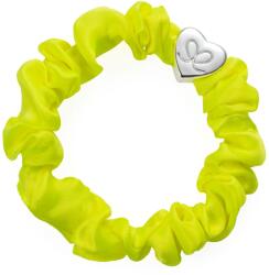 By Eloise London Silver Heart Silk Scrunchie culoare Lemon Yellow
