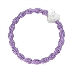 By Eloise London Metallic Silver Heart Elastice de păr pentru femei culoare Lilac