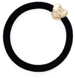 By Eloise London Velvet Gold Heart Elastice de păr culoare neagră