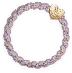 By Eloise London Woven Gold Heart Elastice de păr pentru femei culoare Lavender
