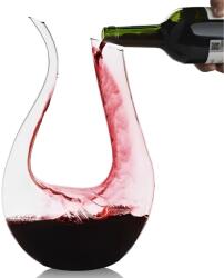 MindBlower Decantor vin, Deluxe, design U, 1500 ml, bile de curatare incluse, sticla premium suflata manual, transparent (3834)