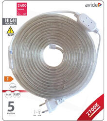 Avide ABLSBL220V352860WW67 LED SZALAG BLISZTER 220V 24W SMD3528 60LED 2700K IP67 5m (ABLSBL220V352860WW67)