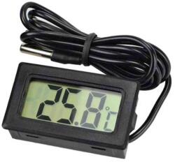 AUTOLIFE Elektronikus hõmérõ LCD kijelzõvel, 1 m-es szonda, 48 x 28 x 15 mm, Fekete (65008) - aruhaz