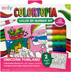 OOLY Set creativ de pictură după numere cu markere Colortopia - Tărâmul Unicornilor (Set de 6 culori duble) (161-135)