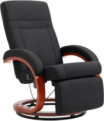 HOMCOM Fotoliu relax cu funcție de înclinare, fotoliu TV cu spătar înalt, cotiere ergonomice, suport picioare, bază din lemn, aspect in | Aosom Romania (839-849V80BK)