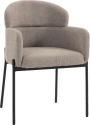 HOMCOM Scaun accent modern, fotoliu din chenille cu spumă de înaltă densitate, spătar ergonomic, picioare metalice, maro deschis | Aosom Romania (83B-845V00LR)