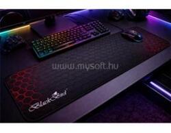 BlackBird Egérpad Gamer TacticField 80x30cm 3mm vastag fekete varrott szegély (BH1827) (BH1827)