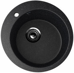 Ulgran U-405-308 Gránit Mosogatótálca - Egymedencés, Kerek, Szemcsés Fekete (U-405-308) - muszakishop