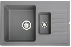 Metalac Quadro Plus 1.5D Metalac 372988 Gránit Mosogatótálca - Extra mély, Csepegtetőtálcás, Design, Grafit (372988) - muszakishop