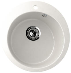 Ulgran U-405-341 Gránit Mosogatótálca - Egymedencés, Kerek, Tejfehér (U-405-341) - muszakishop