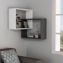  Hanah Home Wall Shelf White Anthracite Ring - White, Anthracite (776HMS1719)
