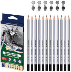Artline Creioane grafit profesional, 12 buc/set, 4H-8B - ARTLINE (ART066)