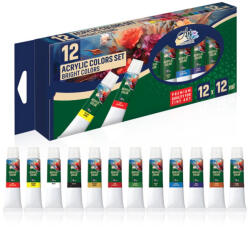 Artline Vopsea acrilica profesionala, 12 ml, 12 cul/set - ARTLINE (ART076)