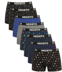 Nedeto 8PACK férfi boxeralsó Nedeto többszínű (8NBV5) 5XL - pepita