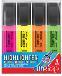 OFFISHOP Textmarker fluorescent, varf tesit, 4culori/set, 1-5mm- OFFISHOP (OF589)