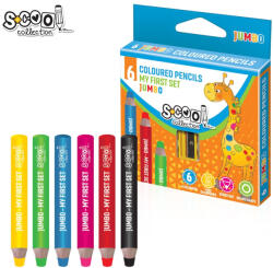S-COOL Creioane color JUMBO 8 mm + ascutitoare, 6 cul/set - S-COOL (SC2685)