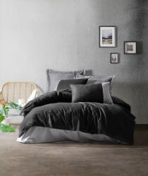  L' essentiel Maison Ranforce Double Quilt Cover Set Black Grey Plain - Black, Grey (129CTN2694)