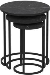 Hanah Home Nesting asztal szett (3 darab) Fekete Gloria - Fekete