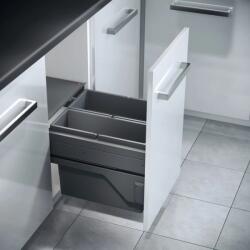 Hailo Cos de gunoi incorporabil Hailo Cargo 502.58. 333, 1x17 l si 1x21 l, corp 450 mm, cos plastic, gri inchis (502.58.333) Cos de gunoi