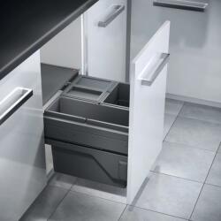 Hailo Cos de gunoi incorporabil Hailo Cargo 502.58. 324, 2x13 l si 1x17 l, corp 500 mm, cos plastic, gri inchis (502.58.324) Cos de gunoi