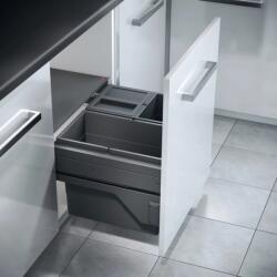 Hailo Cos de gunoi incorporabil Hailo Cargo 502.58. 326, 2x13 l si 1x28 l, corp 600 mm, cos plastic, gri inchis (502.58.326) Cos de gunoi