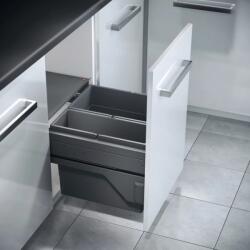 Hailo Cos de gunoi incorporabil Hailo Cargo 502.58. 334, 1x17 l si 1x28 l, corp 500 mm, cos plastic, gri inchis (502.58.334) Cos de gunoi