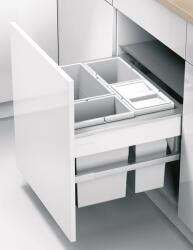 Hailo Cos de gunoi incorporabil Hailo Zargen-Cargo 502.03. 582, Blum Servo-Drive, 2x10 l si 1x14 l, corp 500 mm (502.03.582) Cos de gunoi