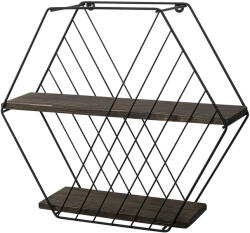  Hanah Home Wall Shelf Black Dark Walnut Anemone Vulgaris (491CRT1132)