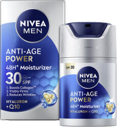 Nivea Cremă pentru față Nivea Men Anti-age Hyaluron + Q10, SPF30, 50 ml (492199450)