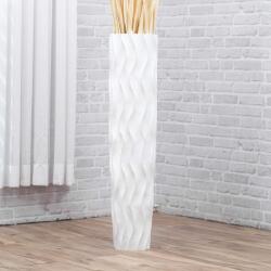  Fehér 85 cm magas fa padlóváz dekorációs elegáns stílusos - fa padlóváza, álló váz 85 cm, fehér padlódekoráció, boho váz pampafűhöz, szárított virág váz, led ág váz, nappali dekoráció