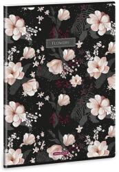 Ars Una Flowery Black 24 (5374) A4 тетрадка с карета и допълнителни скоби 53123749 (53123749)