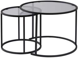 Hanah Home Dohányzóasztal szett Fekete Szürke Aurum - 60, 42 - Fekete, Szürke