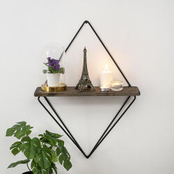  Hanah Home Wall Shelf Black Dark Walnut Paeonia Turcica (491CRT1127)