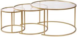 Hanah Home dohányzóasztal szett Gold Transparent Aurum - 80, 60, 42 - arany, átlátszó