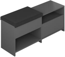 Hanah Home Filux Antracit cipősszekrény paddal - Antracit