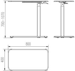 Unique Birou Gaming Unique Desk/table with adjustable height Unique LAPTOP DESK black (17-QC402-B-B)