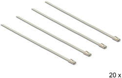 Delock Rozsdamentes acél kábelkötegelők, 200 x 4, 6 mm (H x Sz), 20 darab
