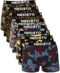 Nedeto 8PACK férfi boxeralsó Nedeto többszínű (8NBV6) XL - pepita