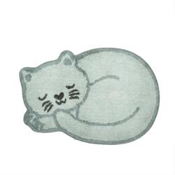 Sass & Belle Светлосин памучен детски килим 43x60 cm Sleeping Cat - Sass & Belle (QUIN071)