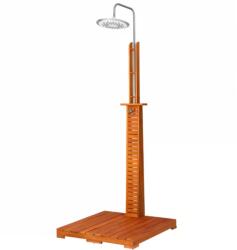 Casaria Duș de grădină TAHITI din lemn de eucalipt, 223 cm, maro/argintiu