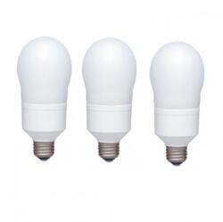 Panasonic SET 3 becuri fluorescent Panasonic, soclu E27, putere 18W, forma oval, lumina alb rece, alimentare 220 - 240 V, EFA18E65HD-3 (timbru verde 1.35 lei) (EFA18E65HD-3)