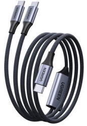 UGREEN 2 în 1 - 2xUSB-C PD 140W 2m - Negru - pcone