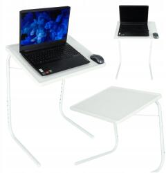  Laptopasztal, multifunkcionális, összecsukható, állítható magasságú, 69 cm, fehér (KX3409)