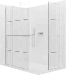 Cerano - Walk-in Crystal TL/P zuhanyfal - 8 mm - merevítő nélküli rendszer + törölközőtartó polc/tartó - króm, ipari üveg - 120x110x200 cm (CER-8050BD6591)