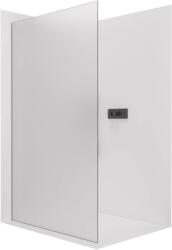 Cerano - Walk-in Crystal bal/jobb zuhanykabin - 8 mm - merevítő nélküli rendszer - matt fekete, matt üveg - 150x200 cm (CER-8050BD6733)
