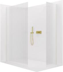 Cerano - Beépíthető zuhanykabin Crystal TL/P - 8 mm - merevítő nélküli rendszer - arany, rovátkolt üveg - 110x110x200 cm (CER-8050BD5840)