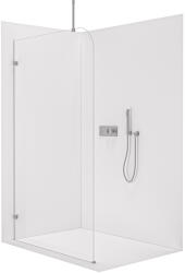 Cerano - Walk-in Orbis Top Round zuhanyfal B/J - 8 mm - kerek merevítő - króm, átlátszó üveg - 150x200 cm (CER-682342)