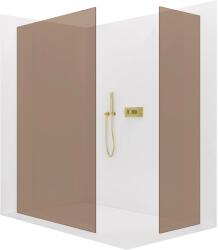 Cerano - Walk-in Crystal TL/P zuhanyfal - 8 mm - merevítő nélküli rendszer - arany, bronz üveg - 120x80x200 cm (CER-691207)