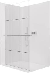 Cerano - Walk-in Crystal bal/jobb zuhanykabin - 8 mm + polc/törölközőtartó - merevítő nélküli rendszer - króm, ipari üveg - 100x200 cm (CER-8050BD6833)