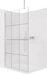 Cerano - Zuhanykabin Onyx Top Cube bal/jobb - 8 mm - négyzet alakú tartó + polc/törölközőtartó - króm, ipari üveg - 160x200 cm (CER-8050BD7173)
